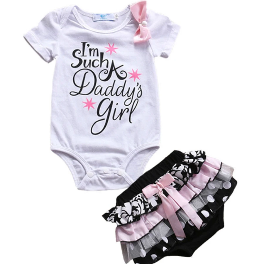 

Newborn Baby Girl Summer Outfit Sets Infant Dress Baby Set Girls Letter White Romper Baby Clothes Girl Romper Set