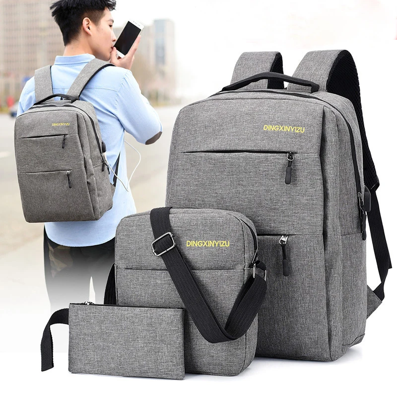 

Waterproof Business Backpack School Backpack Bag 3 in 1 set laptop bags backpack set for men, Blue,black,gray,red