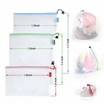 

GRS Certificate Eco Friendly Reusable Vegetable Fruit Mesh Bag with String