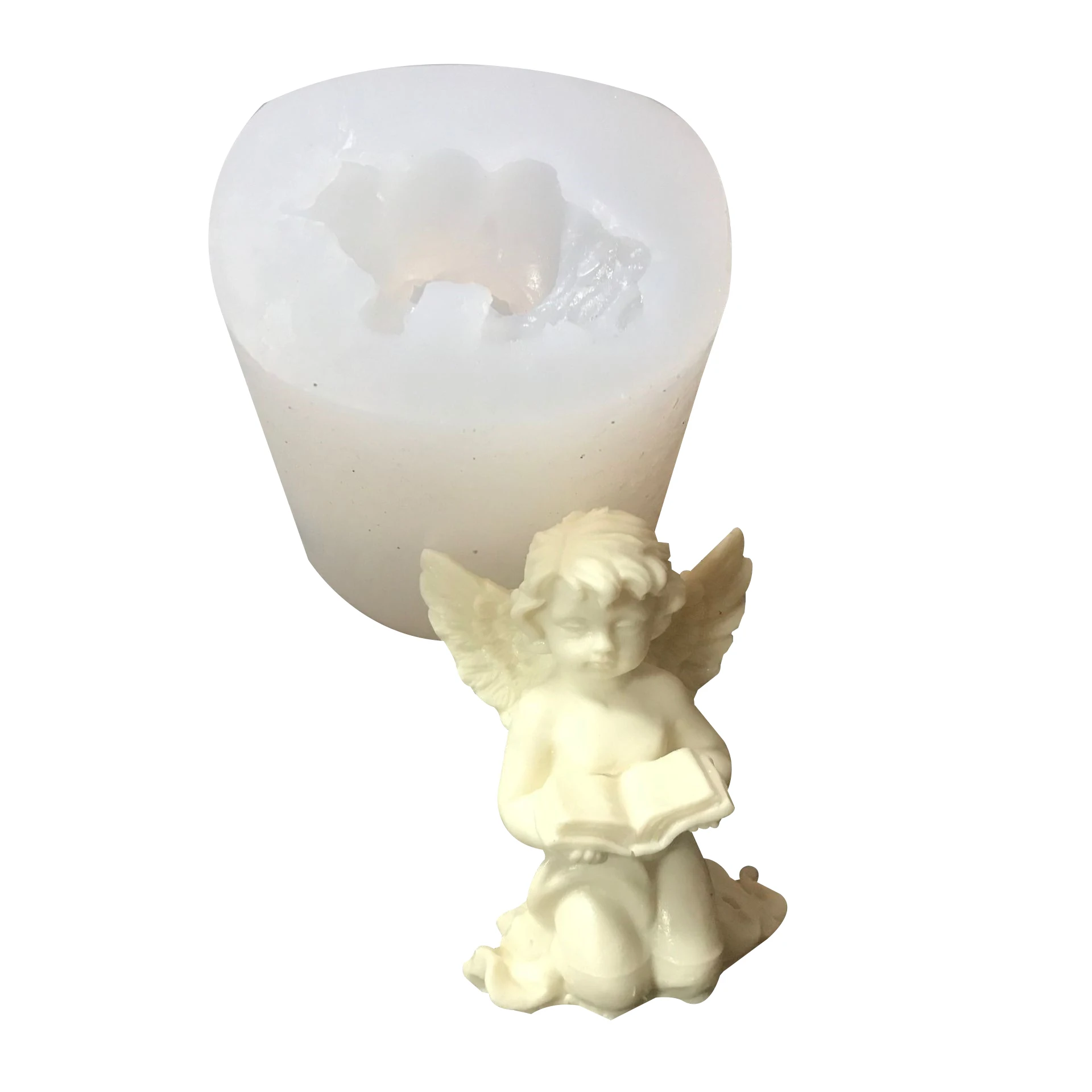

3D custom angel silicone candle resin mold gypsum aroma candle holder home decoration craft molds, Random