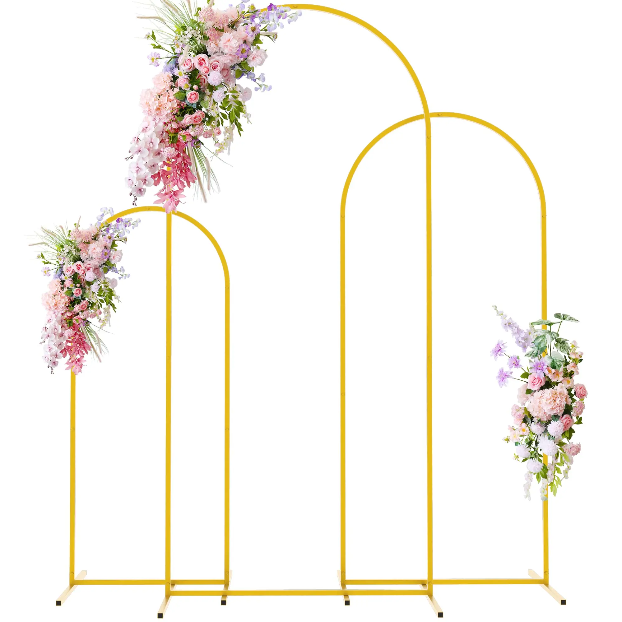 

Birthday Party Supplies Decoration 6FT 5FT 4FT Metal Arched Balloon Frame Backdrop Stand Gold Floral Wedding Arch