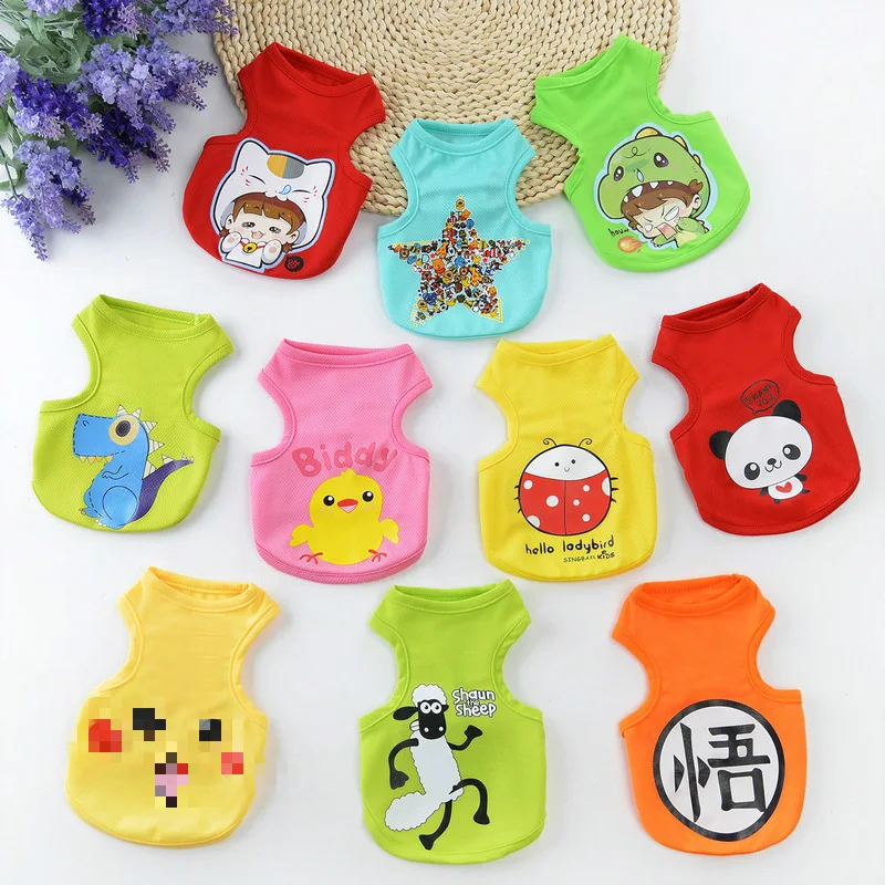 

Cool Pet Harness Cat Cartoon Solid Color Clothes Small Big Large Dog Vest For Spring Summer, Customized color