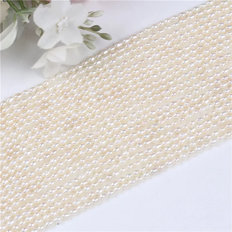 

Wholesale 2-2.5mm Small Pearl AAAA Rice Shape Freshwater Real Pearl Strand For Jewelry