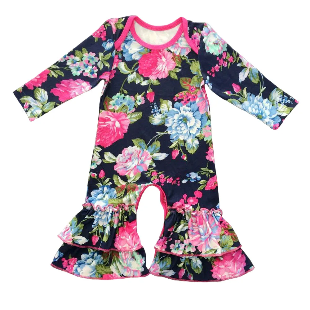 

no moq long sleeve baby girls romper chick deer love heart floral kids girls jumpsuit one piece jumpsuit with long pants, Picture