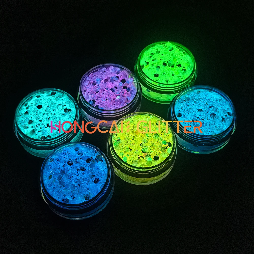 Glow in Dark Wholesale Chunky Glitter Polyester Mix Glitter for Nail Decorations Supplies