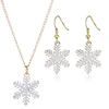 Yiwu Fashion Stainless steel snowflake Pendant Necklace Compact Gifts Jewelry Set