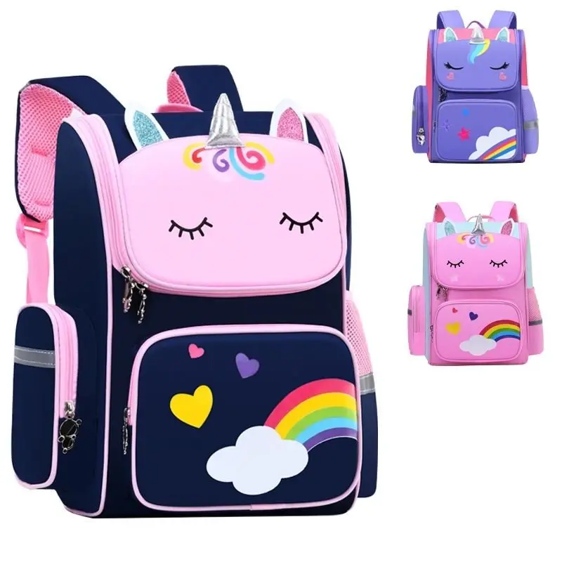 

New Large Schoolbag Cute Student School Backpack Cartoon Bagpack Primary School Book Bags for Teenage Girls Kids