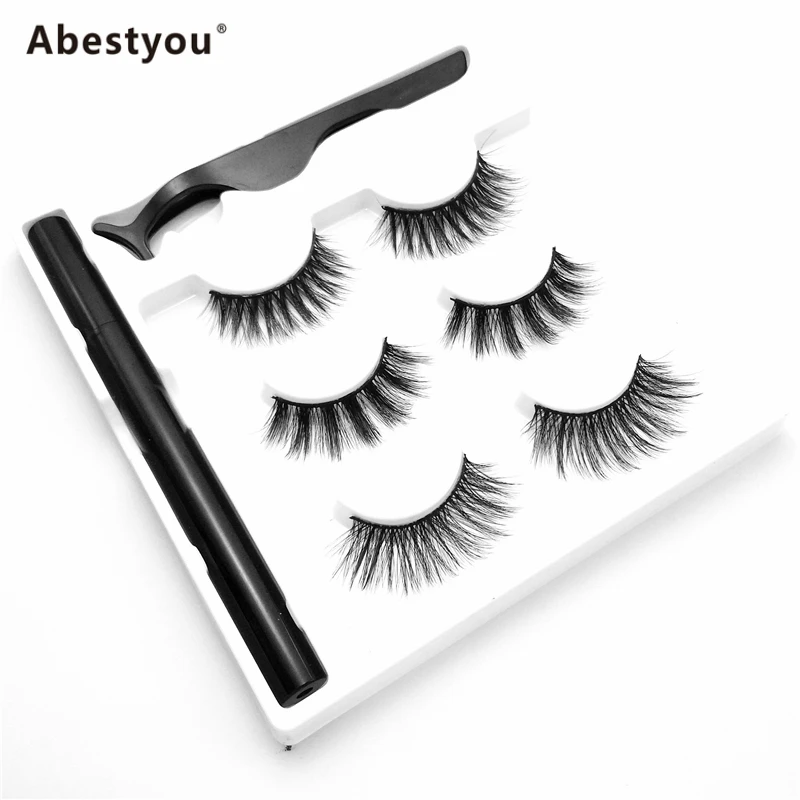 

Abestyou 3 Pairs Magic False Eyelash Set Magnetic Eyelashes With No Glue No Magnet Magic Eyeliner And 3 Pairs Eyelash Extension