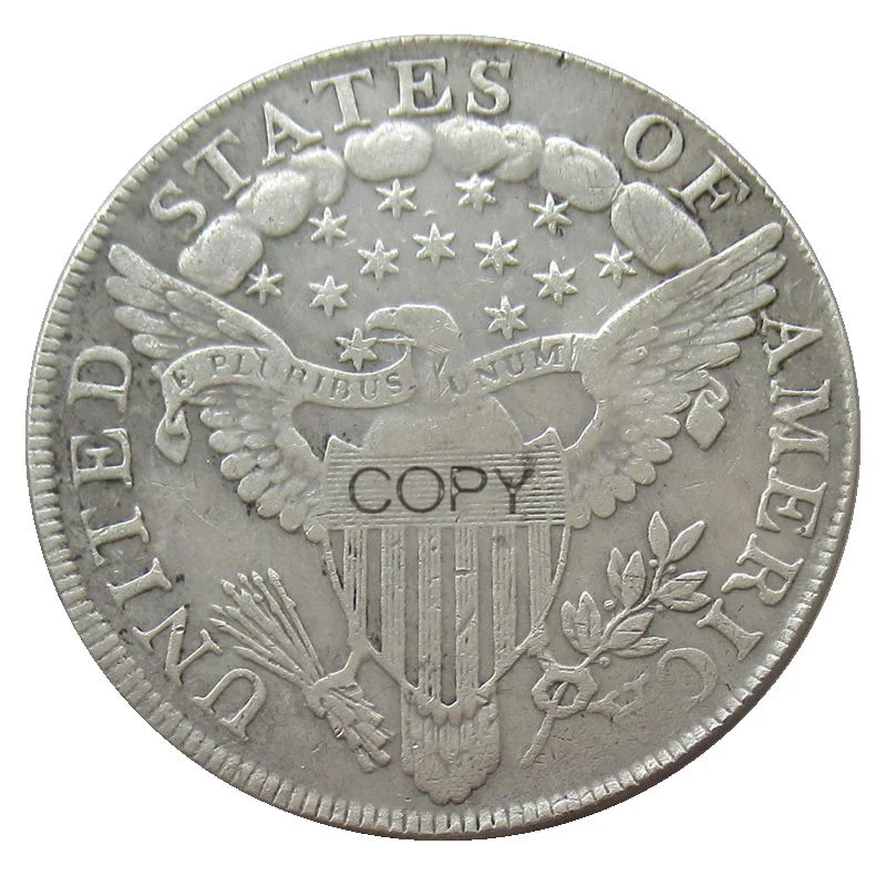 

Full Set of (1798-1804) 7 Pcs US Draped Bust Dollar Heraldic Eagle Silver Plated Replica Decorative Commemorative Coins