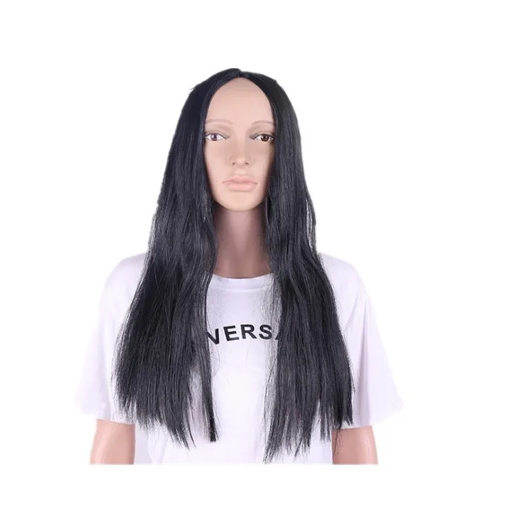 

long straight black hair long hair human wigs natural wave wig
