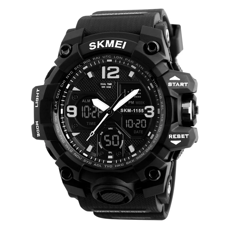 

SKMEI 1155B Wristwatch Men Cheap relojes hombre Sports Digital Analog Watch waterproof watches, 6 colors