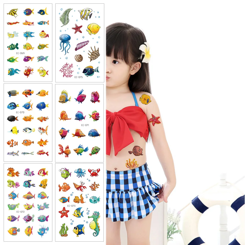 

Beauty hand stickers children's temporary waterproof tattoo EC-061~EC-100, Colorful / customized