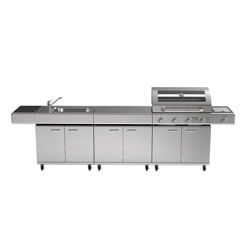 

Outdoor Kitchen Designed Garden Stainless Steel Custom Built BBQ Gas Grill