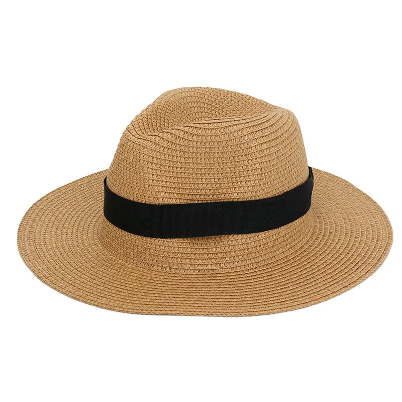 

2024 new product new Outdoor Women Men Unisex Spring Summer Breathable Sun Straw Braid Floppy Fedora Beach Panama Cap Straw Hats