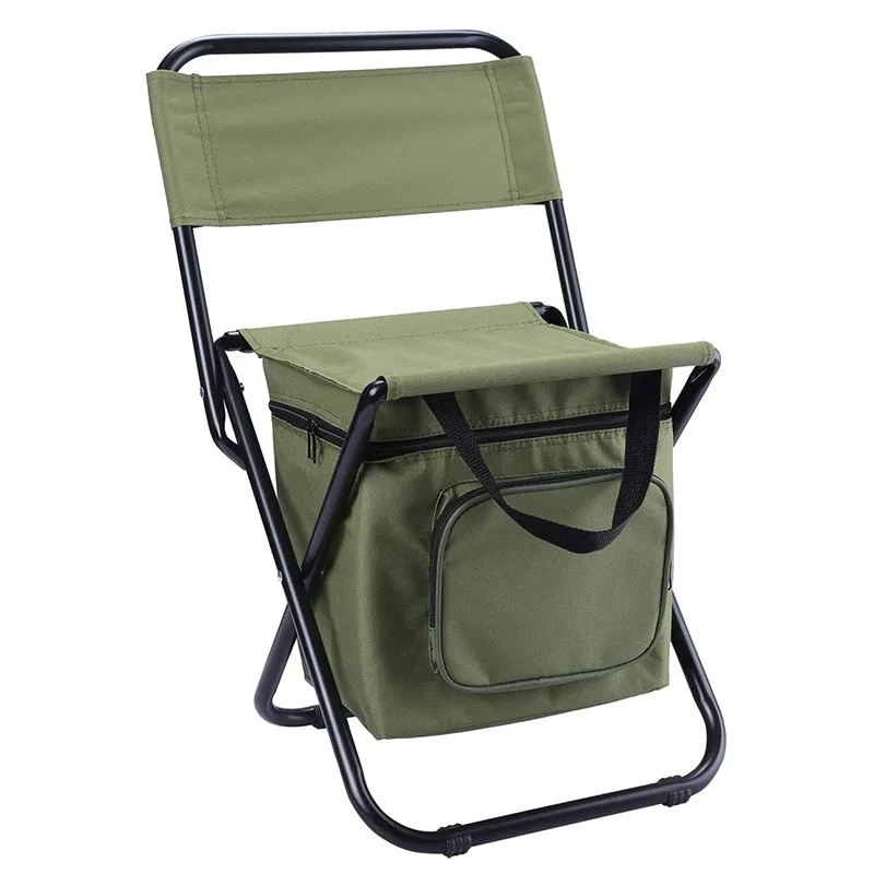 

Wholesale High-accuracy Backpack Aluminum Folding Camping Chair Fishing Chair With Cooler Bag, Army green,blue,camouflage