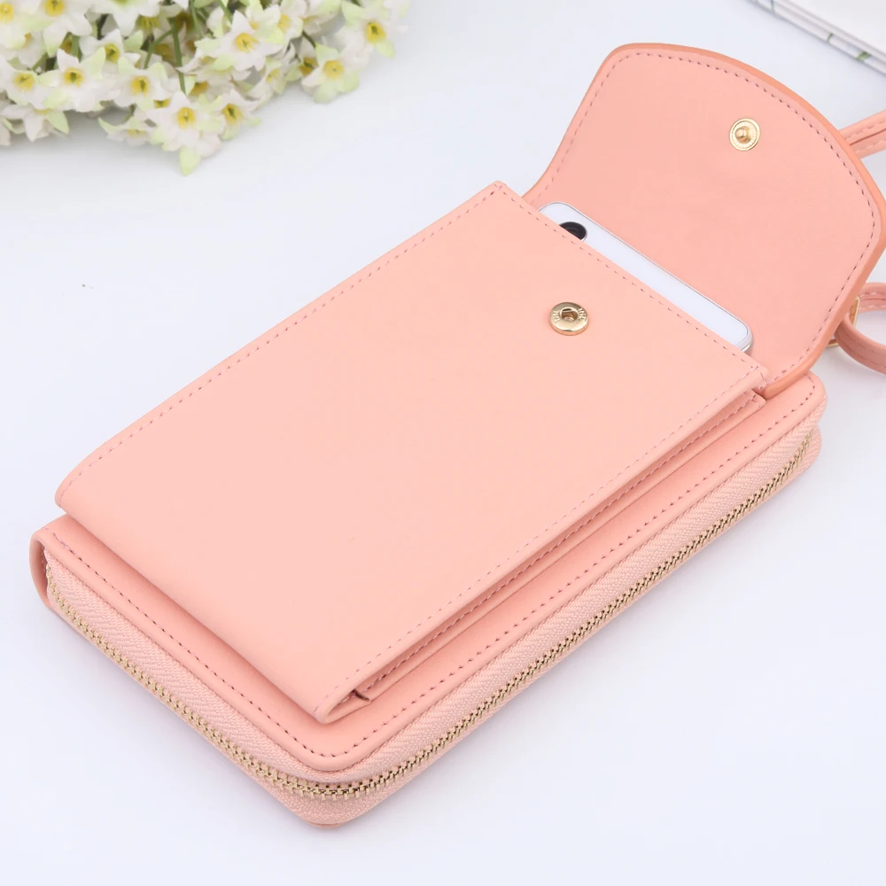 

New Fashion cartera Multi Functional Phone Case Wallet Crossbody Bag PU Leather Credit Card Wallet Purse For Women