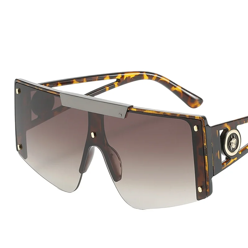 

2021new Personality Sunglasses Woman Large Borderless Sunglasses Brand Vintage Sunglasses Men, Black