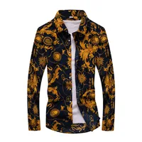 

Casual Shirts For Men Long Sleeve Allover Printed Shirts Men Plus Size Shirts