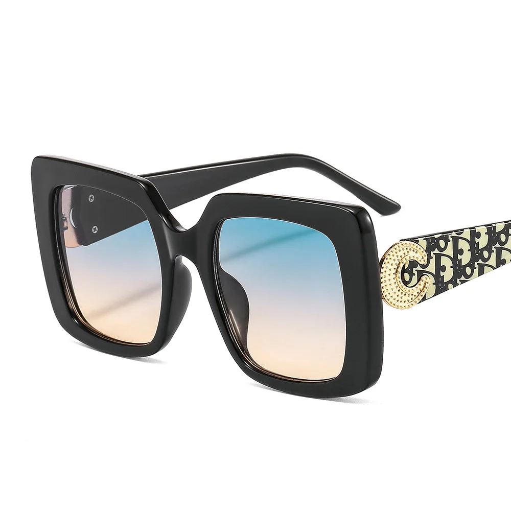 

Europe and America UV400 leopard print frame oversize square sunglasses men's square coloured lens sunglasses, Choice