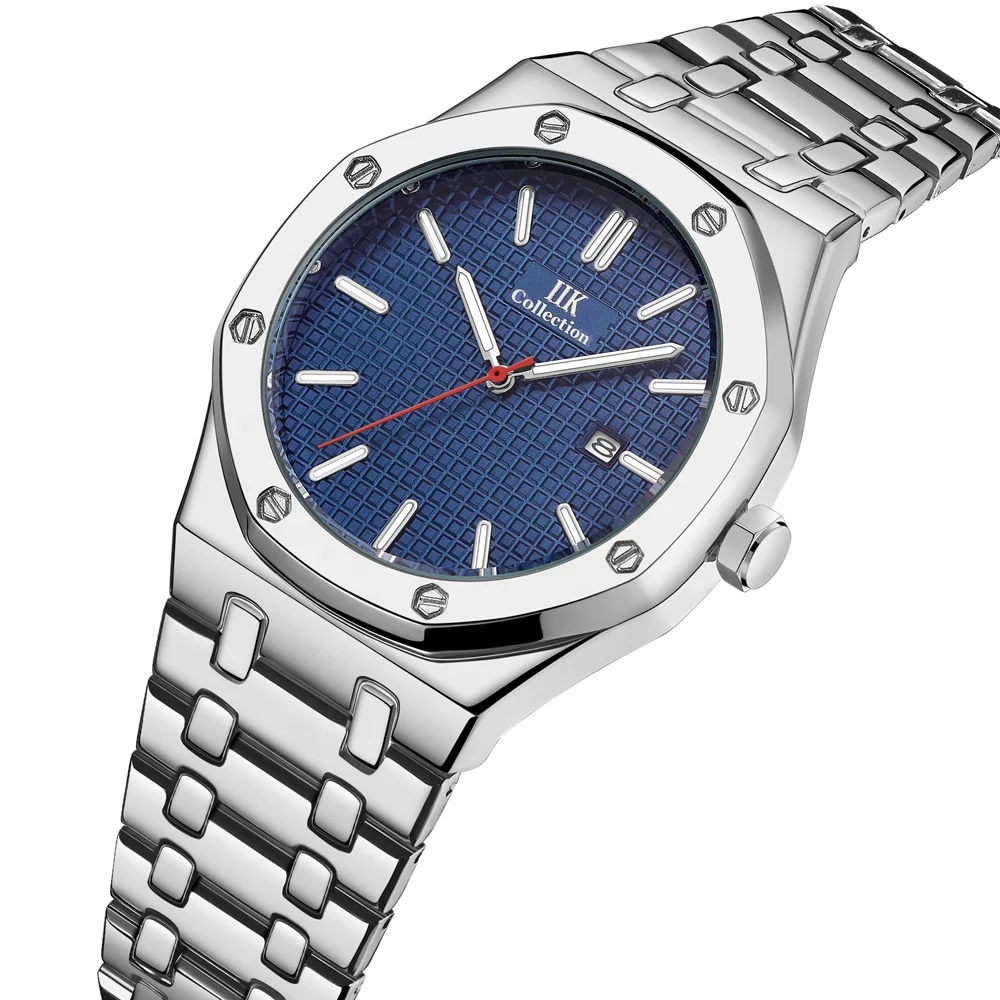Top Classical Brand Men Business Steel Band Waterproof Alloy Sports Wrist Watch