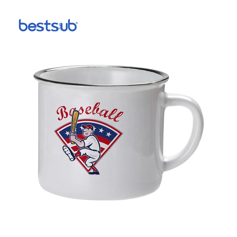 For BestSub 10oz Ceramic Enamel Mug B10TC-K 300ml Custom Photo for Sublimation Blanks Premium Coated Ceramic Cups
