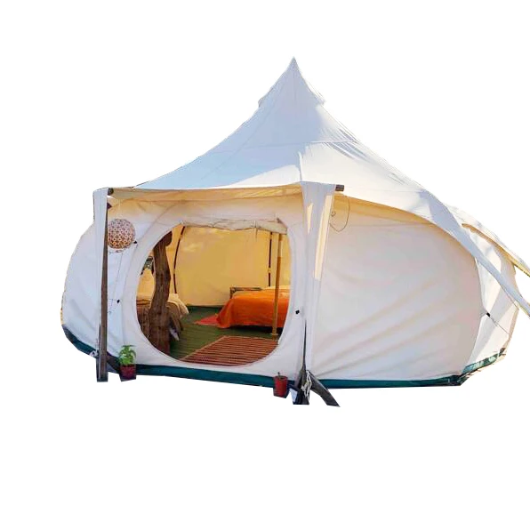 

Luxury glamping tents waterproof tent outdoor camping resort for sale, Cream