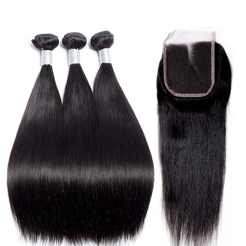 

Brazilian Hair Virgin Cuticle Aligned Hair Free Sample Virgin Brazilian Human Hair Bundles with Closure, Muliti-color