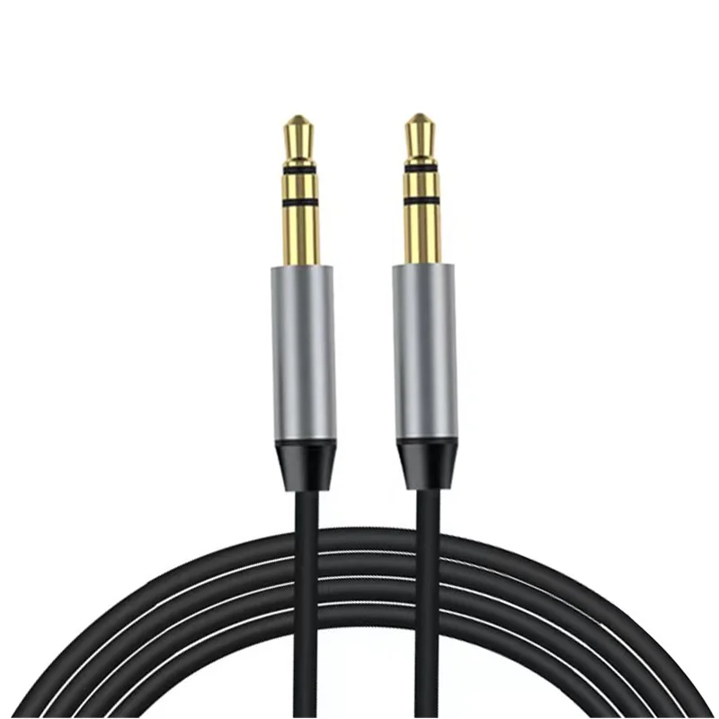 

3.5MM Audio Cable Listening Male to Male Focuses Cable Phone Car Speaker MP4 Headphone Audio AUX Cables, Black grey silver