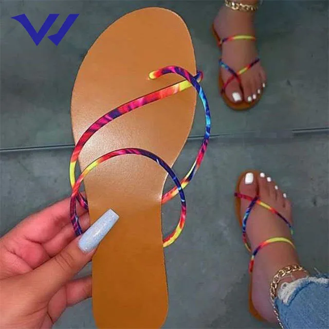 

2020 women platform sandals clear design soft summer women beach slippers cross feet ladies sandals, Picture color