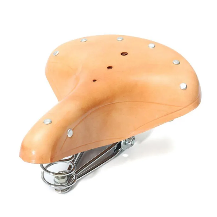 

Retro Cowhide cushion saddle for bike road bicycle Bicycle Accessories, Brown
