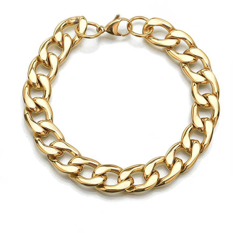 

18K Gold Exaggerated Personality Bracelet Stainless Steel Chain Men's Bracelet