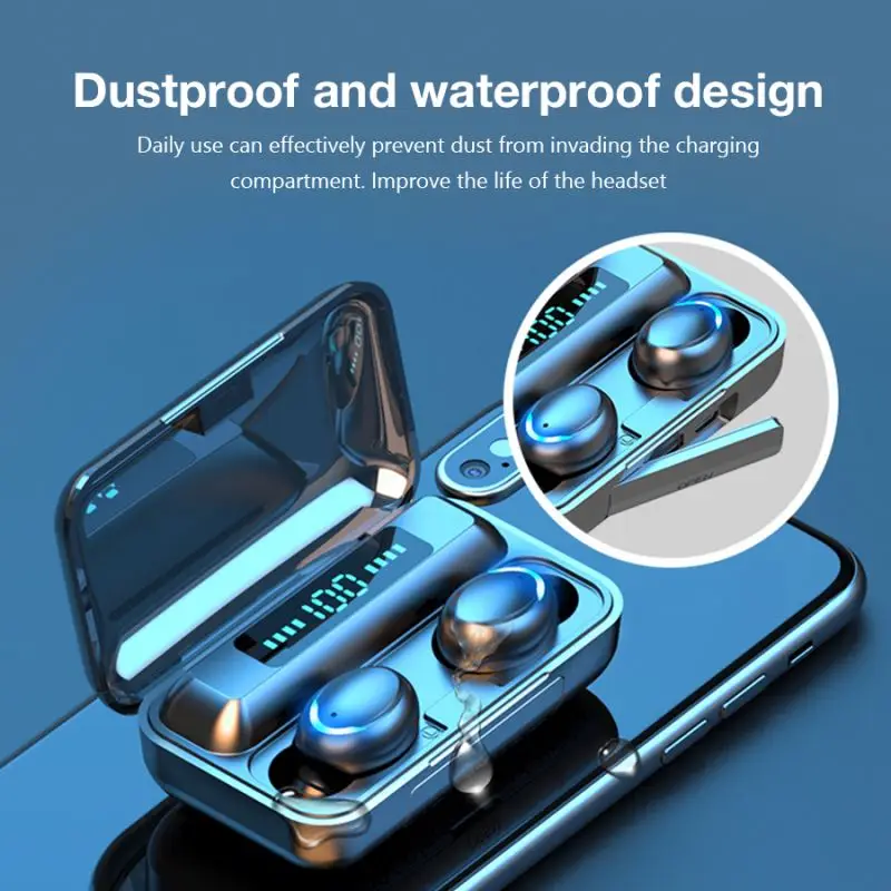 

Free shipping for F9 Auriculares Waterproof Audifonos Bluetooh 5.0 Mini Headset Tws Earbuds F9 Powerbank Wireless Earphone
