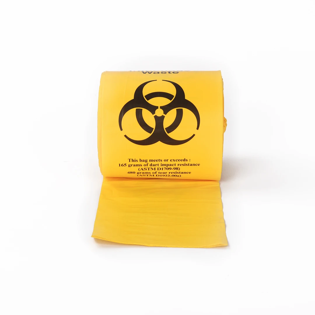 Personalized Medical Trash Bin Liner Bags Yellow Hospital Garbage Bags