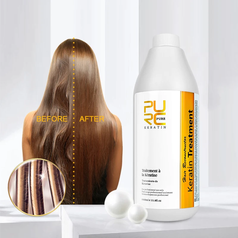 

OEM Silk Keratin Treatment Without Formaldehyde Best Pure Smoothing Keratin Protein Hair Therapy Brazilian Keratin Straightening, Golden yellow, etc