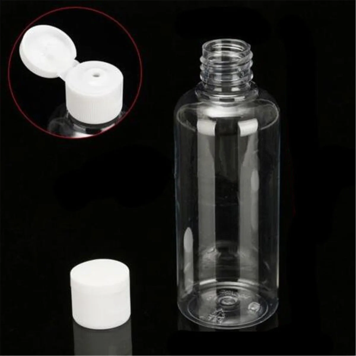 

50/60/100ml Portable Round Shape Empty Plastic Transparent Bottle Travel Lotion Shampoo Makeup Liquid Container