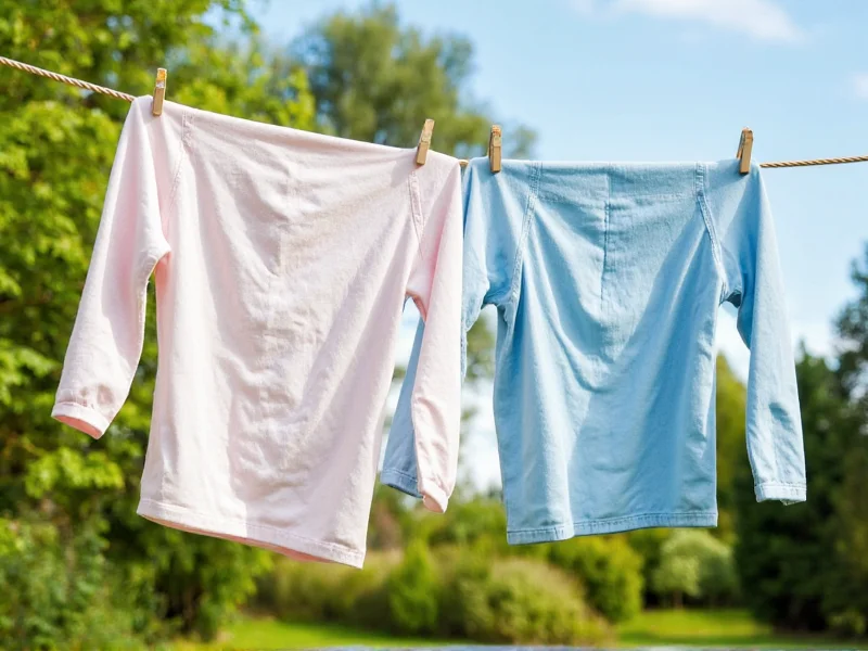 Clean laundry drying on line with homemade detergent