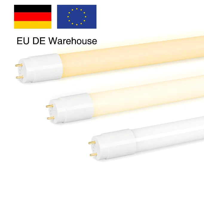 

German Warehouse CE RoHS ERP GS 60cm 120cm 150cm T8 Led Tubes 160/185/210 Lm/W Flicker Free Led Glass Tube Light