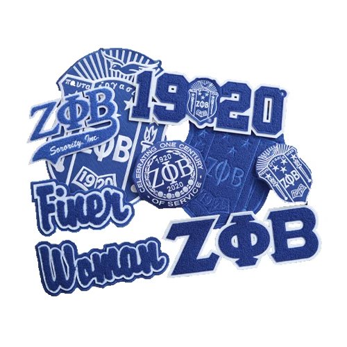 

All Groups Blue Zeta Chenille Patches ZETA PHI BETA Crest Sorority Patches Iron On 1920 Patch, Pantone color