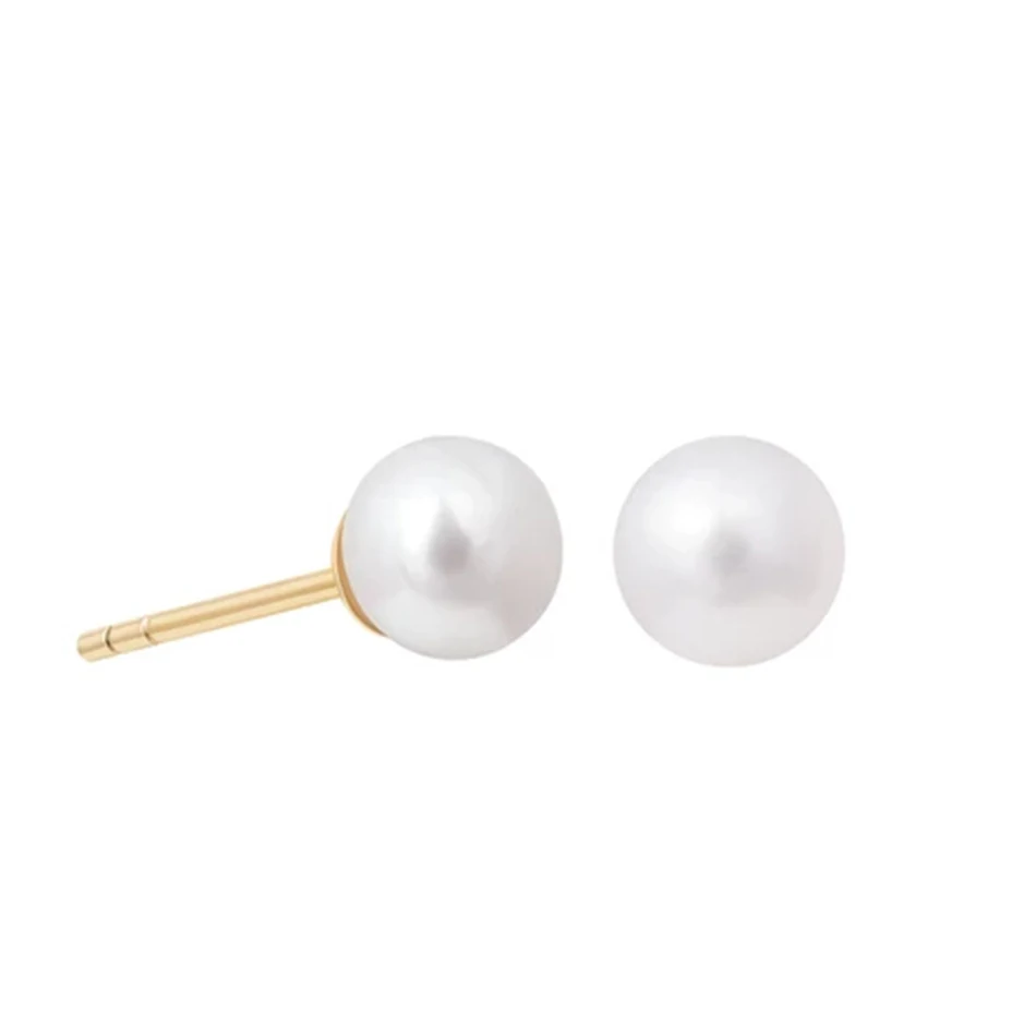 

high quality statement jewelry 925 sterling silver fashion 18k gold plated large pearl stud earrings