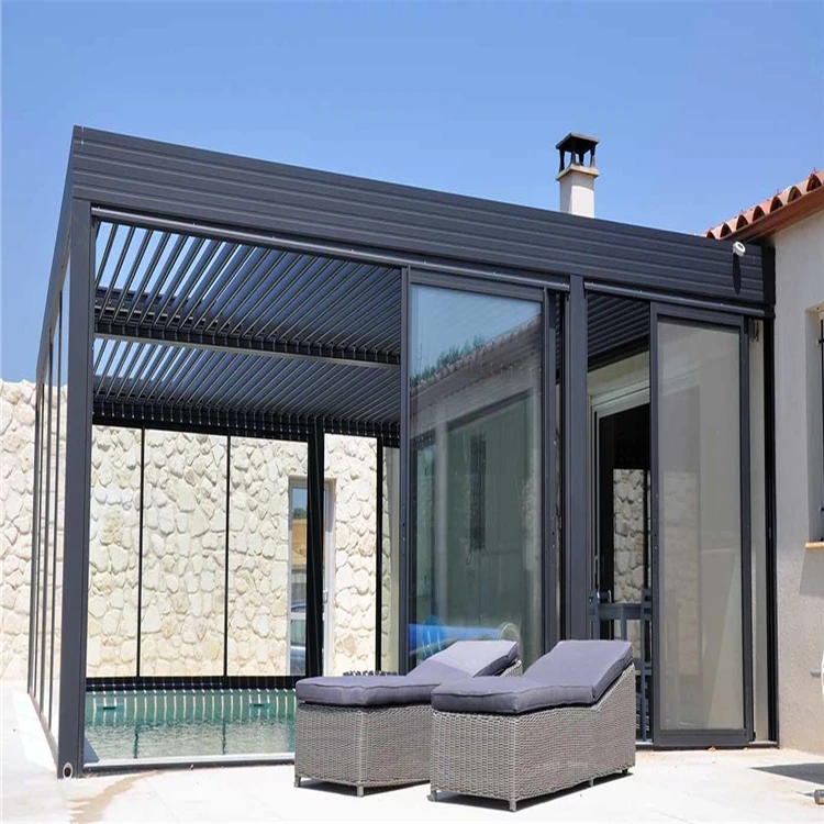 

Topwindow Outdoor Waterproof Aluminium Pergola Bioclimatic Aluminum Pergola Manufacturers, Customized colors