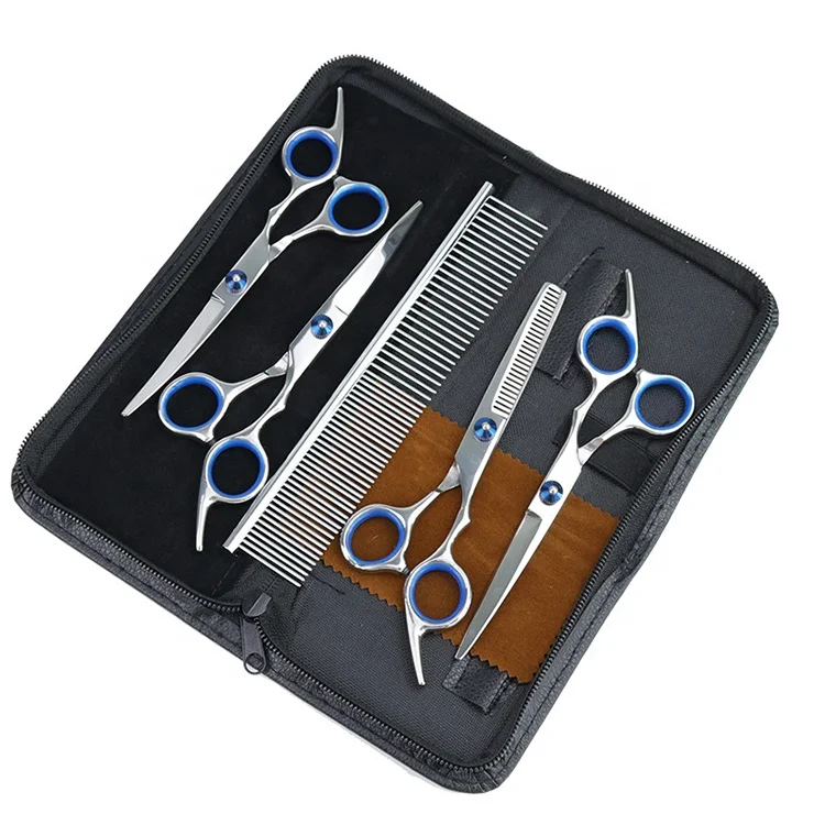 

Profession Pet Clipper Supplies Equipment Scissors Shears 8 Inch Tools Comb Care Set Cats Dog Grooming Kits, Picture shows