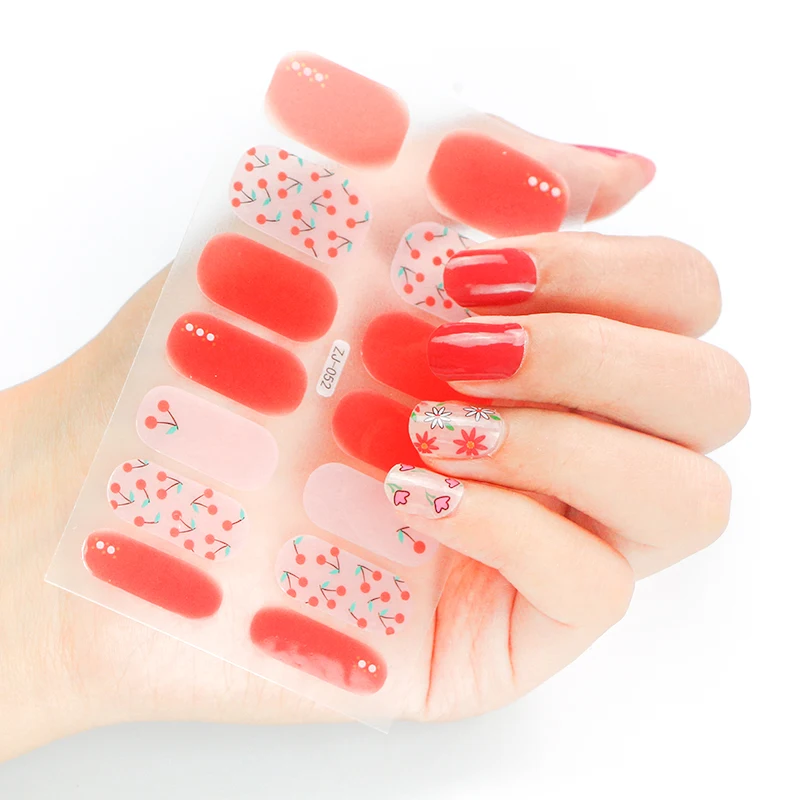 

Nail Art Polish Stickers Strips With Nail File Full Wraps Nail Adhesive Decals Glittery Manicure Kit For Women