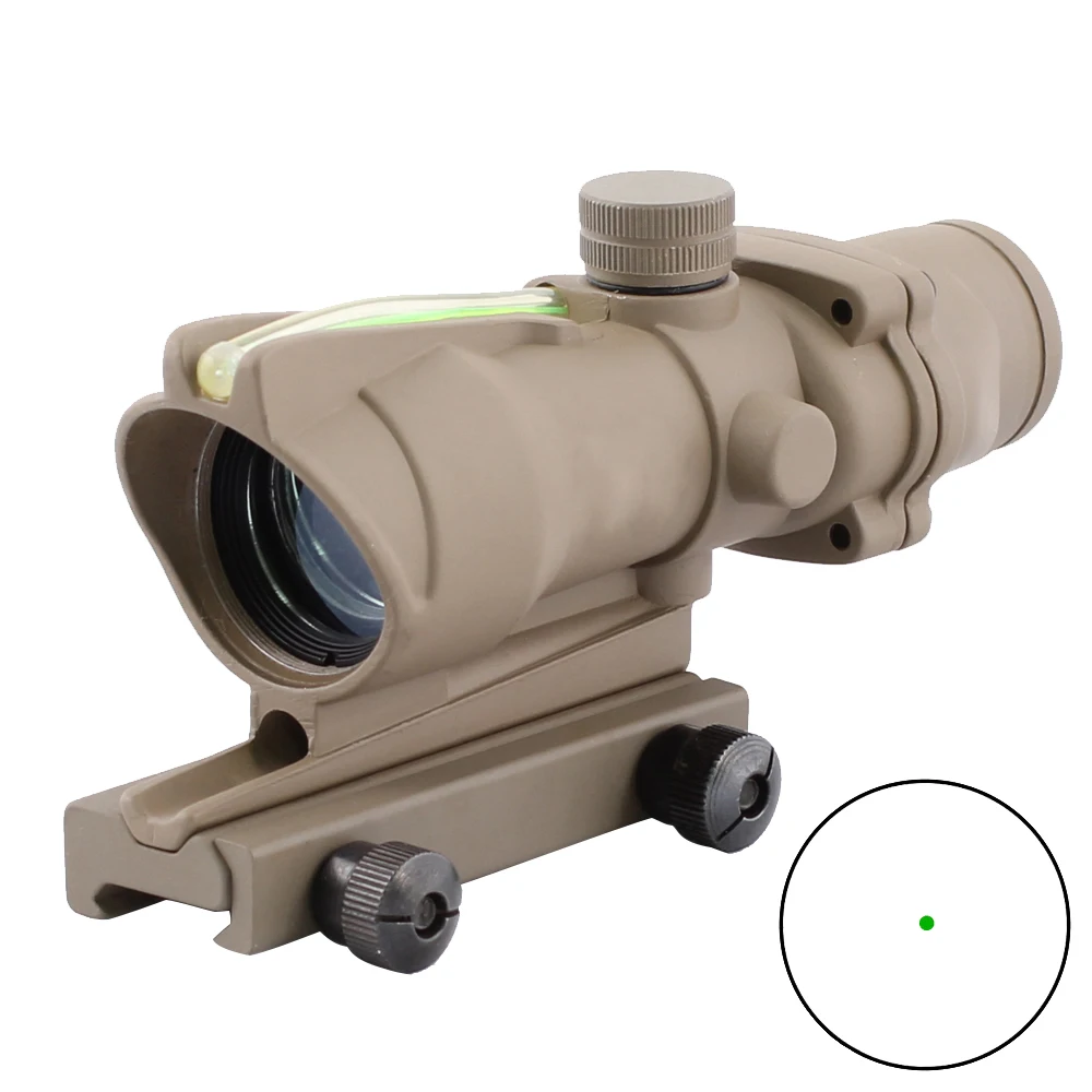 

SPINA Tactical Hunting Optic Sight Airsoft ACOG 1X32 Airsoft Scope Real green Fiber Riflescope