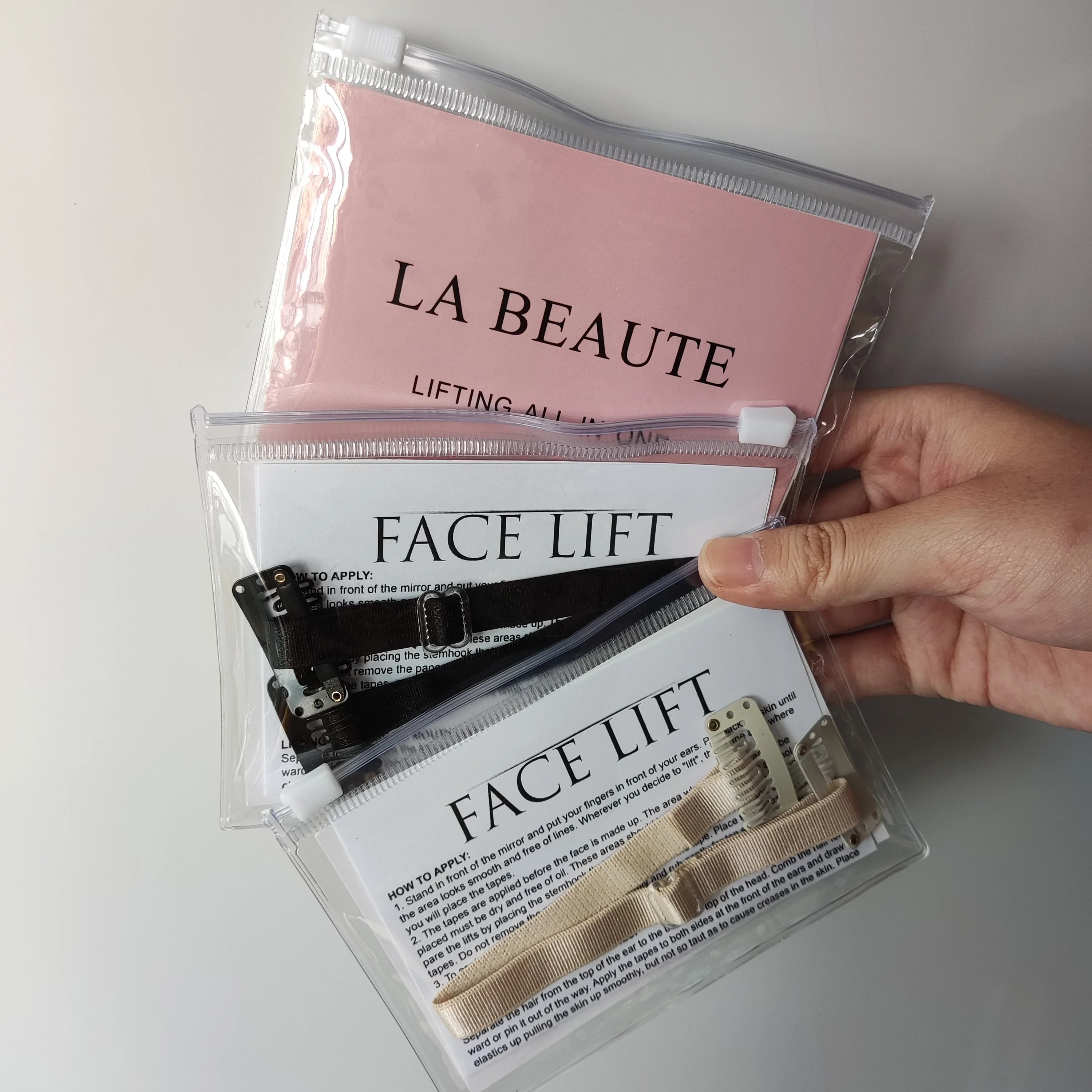 

40pcs Face Lift Tape Face Lifting Patch Invisible V-line Facelift Patch Tapes And Bands Kit Neck And Eye Double Chin Lift, Brown/beige/black
