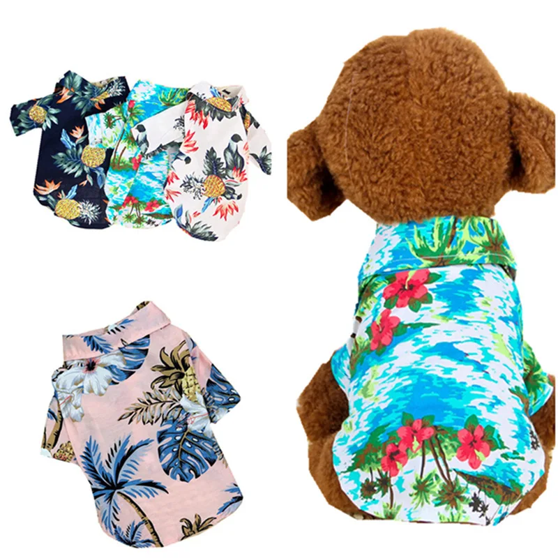 

8 Colors Pets Two-legged polyester casual wear Summer clothes trendy pet dogs Hawaiian style Pet Cloth