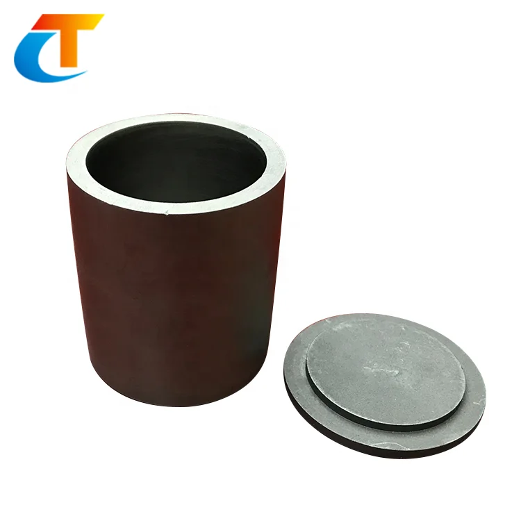 
High Pure Pyrolytic Graphite Crucible with lid used for Gold Melting 