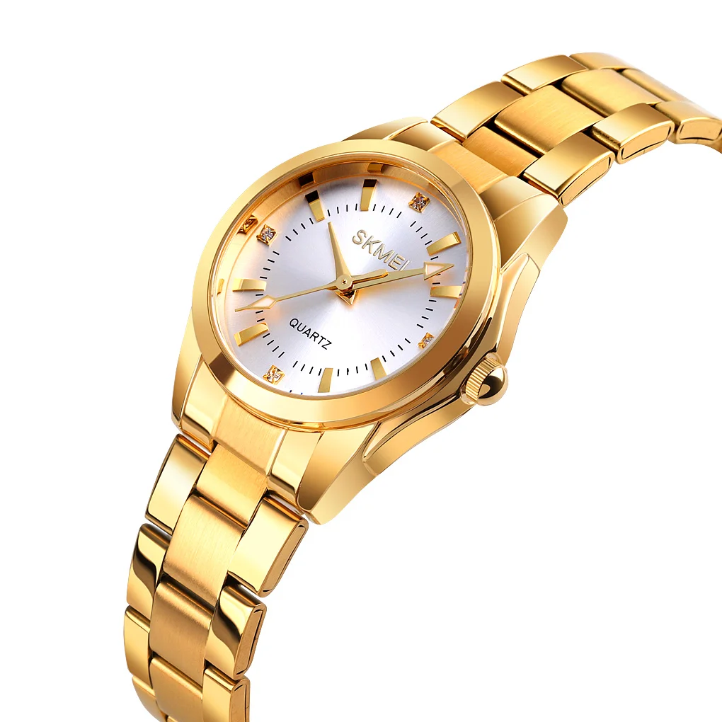 

SKMEI 1620 stainless steel beautiful wrist watches 3atm quartz watch gold lady watch