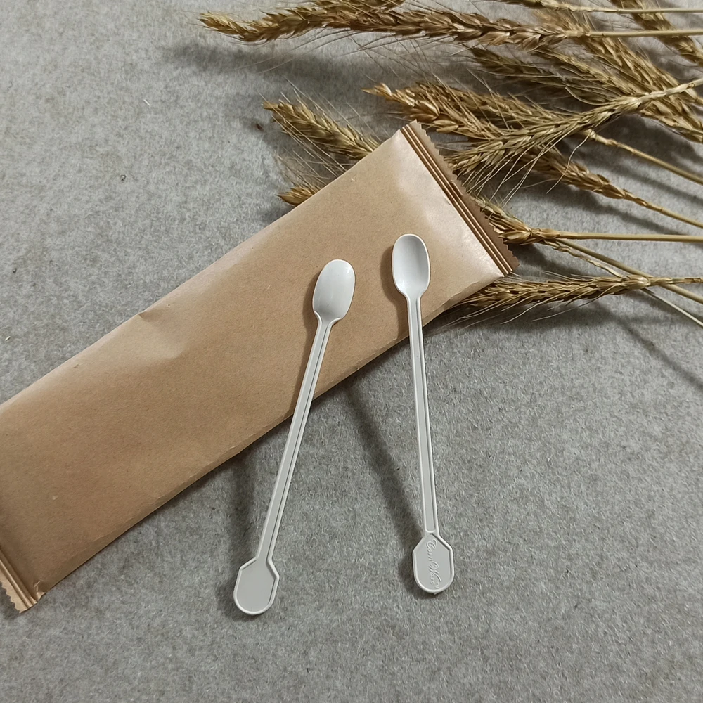 

ECO- Friendly Biodegradable Compostable Disposable Plastic CPLA Corn Starch Cornstarch Espresso Coffee Spoons