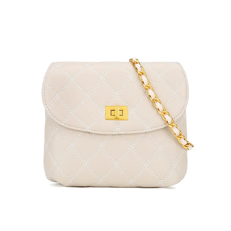 

Ladies shoulder bag ling ge chain ladies minibags fashion ladies portable messenger bag, Black, white,brown