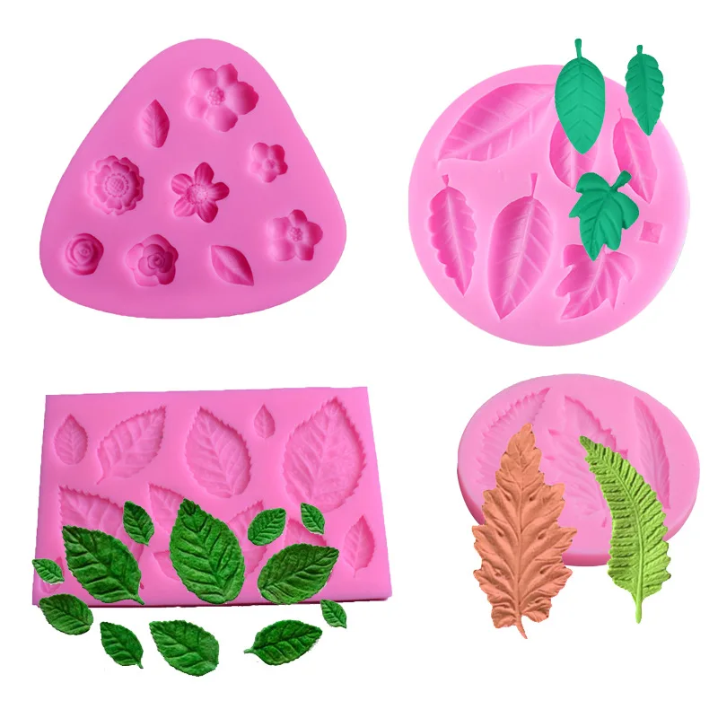 

Amazon Hot Seller Palm Leaf Mold Silicone Cake Fondant Molds, Pink